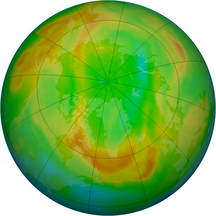 Arctic ozone map for 29 March 1993